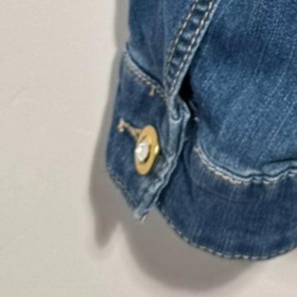 Christopher & Banks Embellished Denim Jacket with Rhinestone Bling - NWOT - Picture 6 of 6